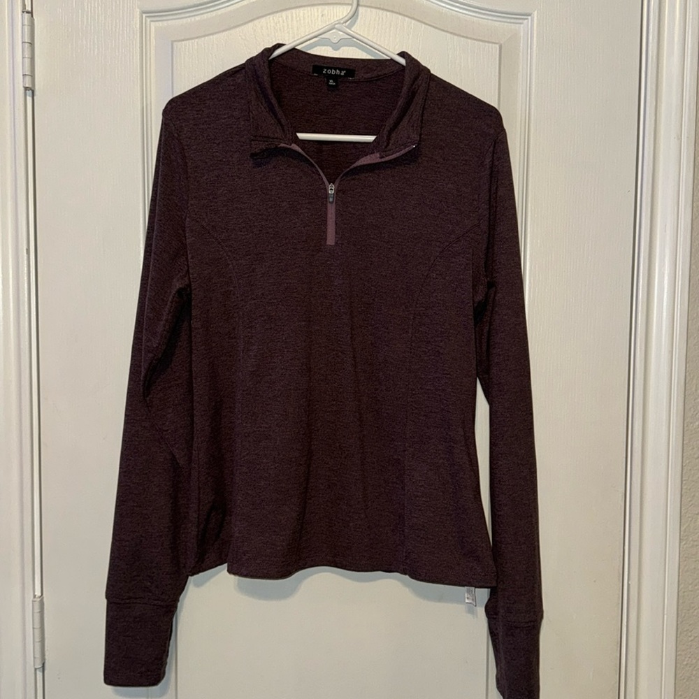 PLUM QUARTER ZIP